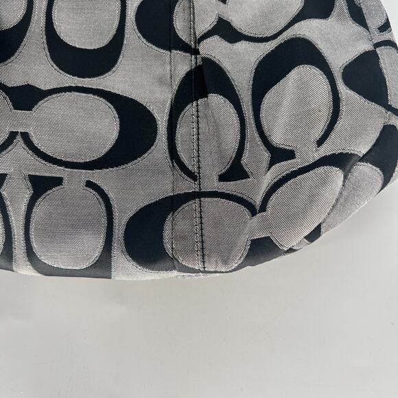 Vtg Coach Poppy Handbag Black Gray‎ Y2K Signature Logo Key Chain Charms - Picture 6 of 16